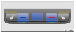 Fig. 210 Dans la console centrale arrière: éléments de commande pour le réglage de la température sur les places arrière