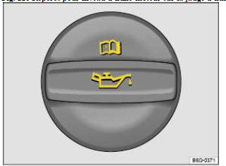 Fig. 229 Dans le compartiment-moteur: bouchon de l'orifice de remplissage d'huile-moteur (schéma de principe)