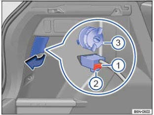 Fig. 277 Sur les côtés du coffre à bagages: dépose du bloc de feux arrière