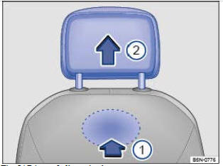 Fig. 54 Dépose de l'appuie-tête avant.